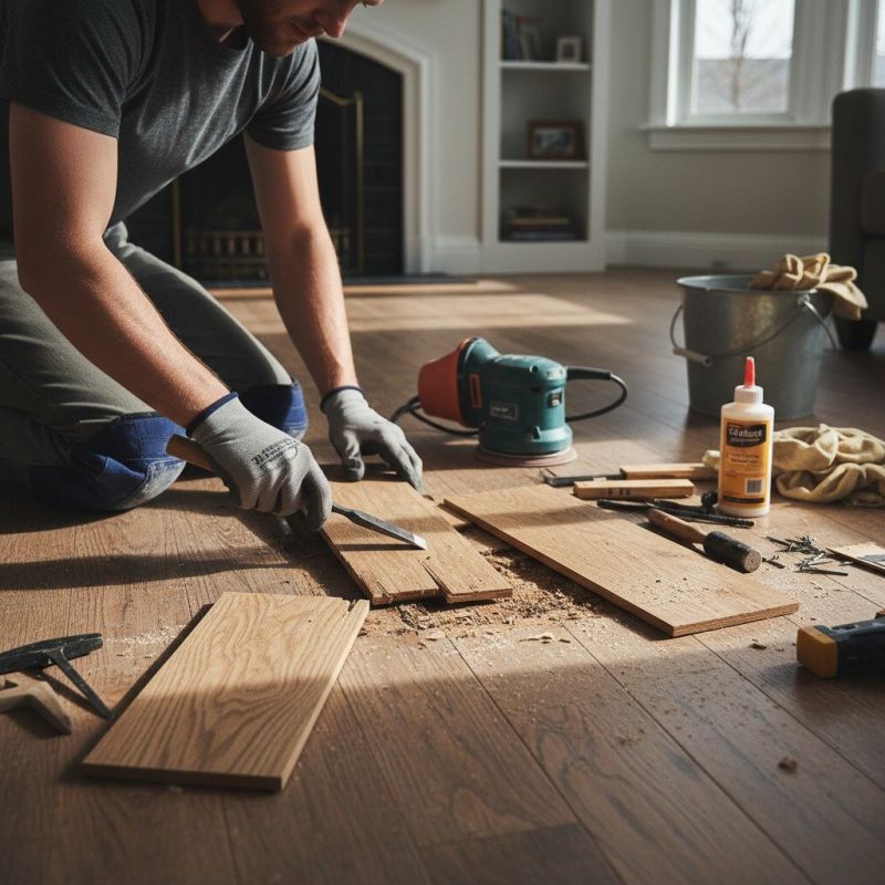 Local Hardwood Floor Replacement pros at work