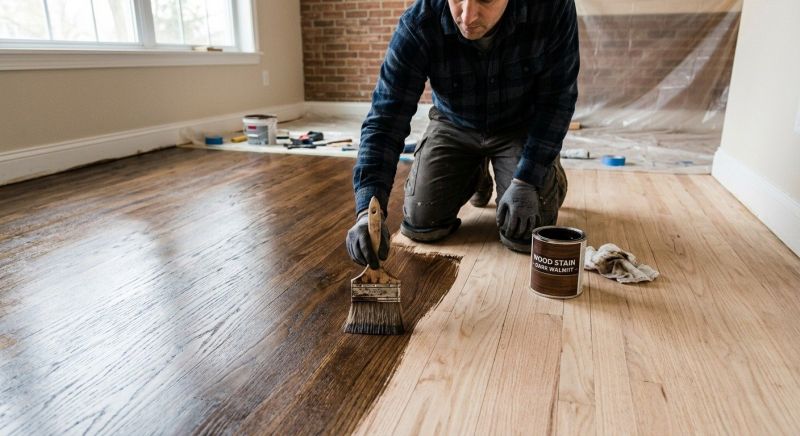Walnut Floor Staining in Overland Park, KS
